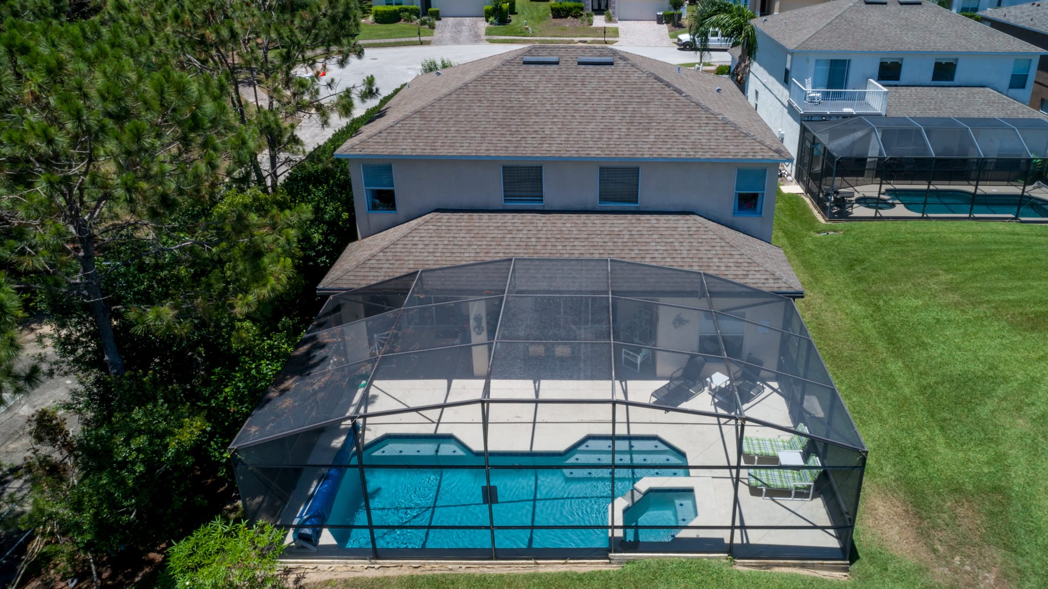 villa aerial view of rear